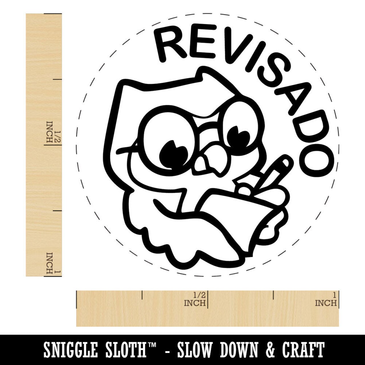 Revisado Owl Spanish Homework Revised Teacher Stamp Self-Inking Rubber Stamp for Stamping Ink Stamper Crafting Planners